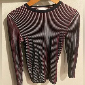 Tommy Hilfiger mock neck multicolored red, white & blue blouse‎ size XS